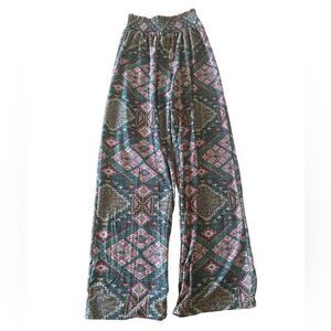 Mossimo Supply Elastic Stretch Waist Multicolor Loungewear Boho Pants Size: S/P